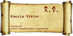 Kaszta Viktor névjegykártya